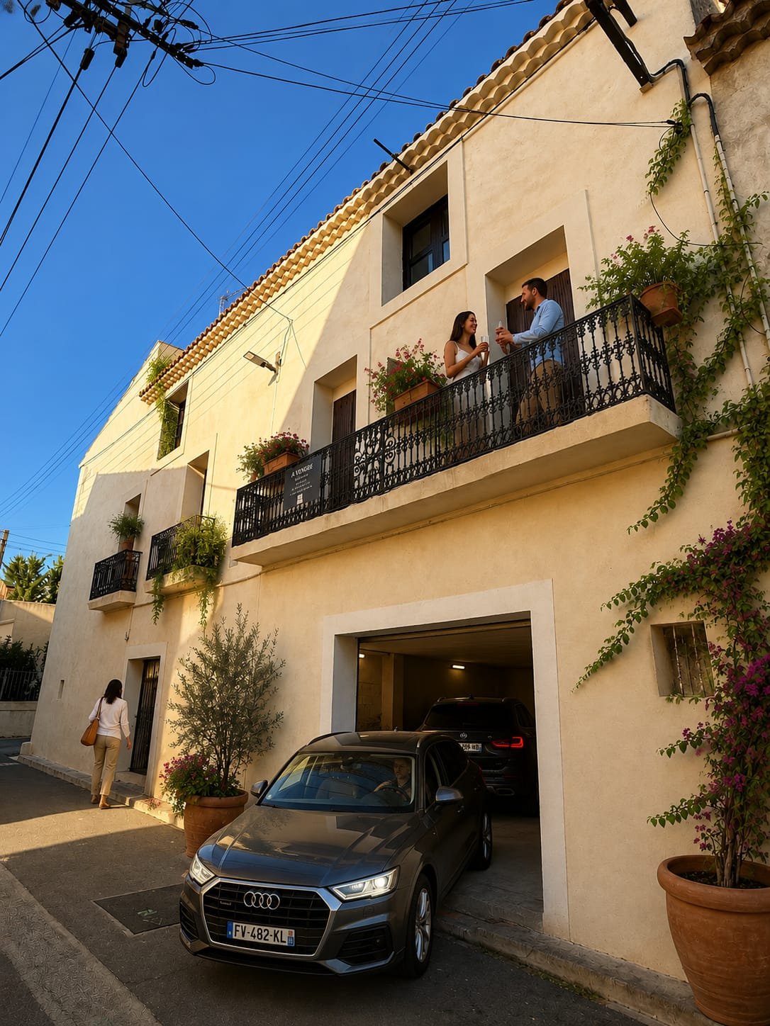 Le Clos des Écoles in Sérignan: private garage and renovated façade, next to the schools